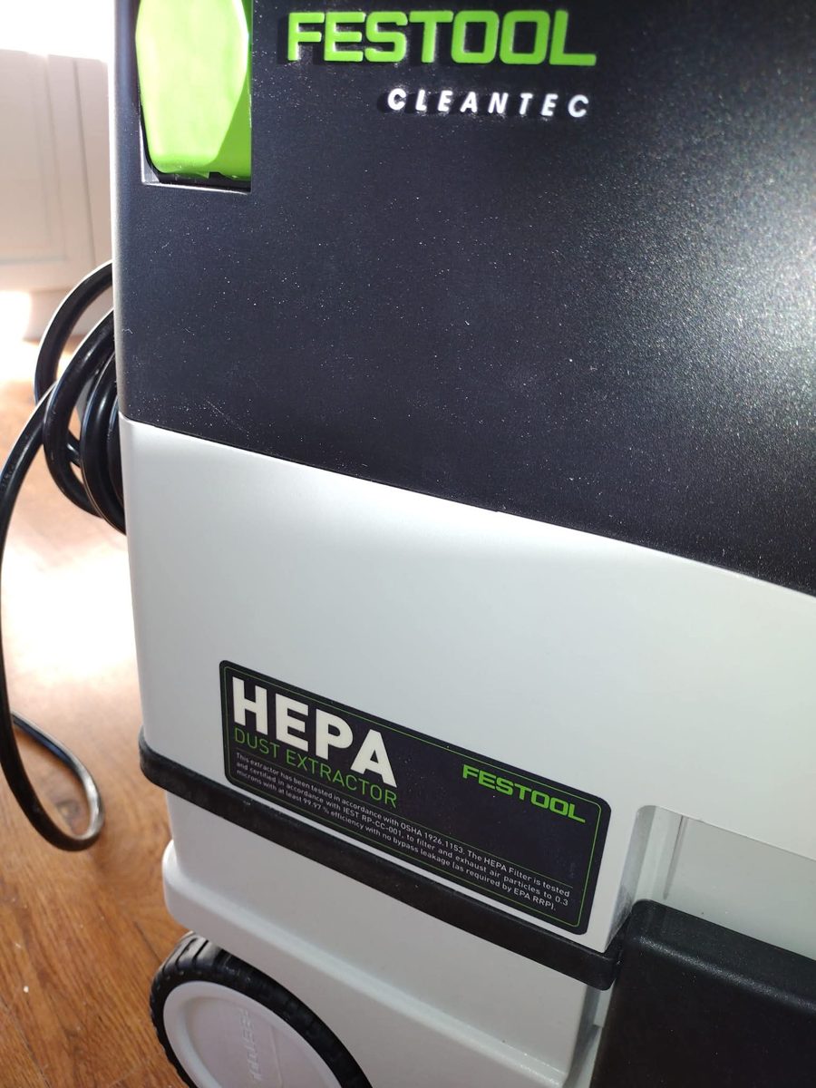 Festool HEPA dust extractor used for dust-controlled sanding